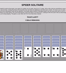 ONLINE SPIDER SOLITAIRE BY AIDAN BELL游戏图片 1